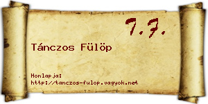 Tánczos Fülöp névjegykártya